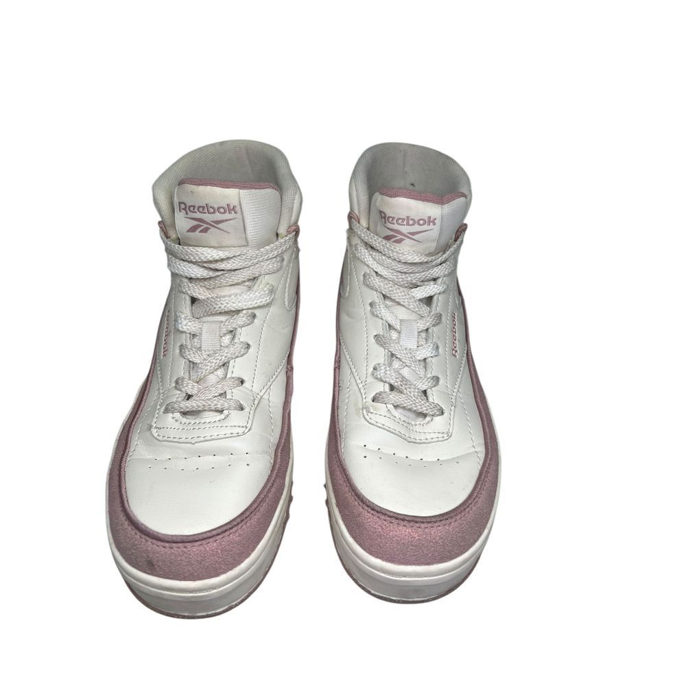 Reebok High Top Sneakers Fashion‎ Casual Walking Shoes White Pink Women's size 6